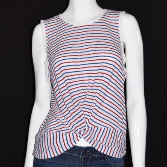 BP. Sleeveless Striped Twist Hem Top Size Medium - Picture 2 of 8